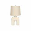 Monarch Specialties Lighting, 25 in.H, Table Lamp, Cream Resin, Beige Shade, Modern I 9728